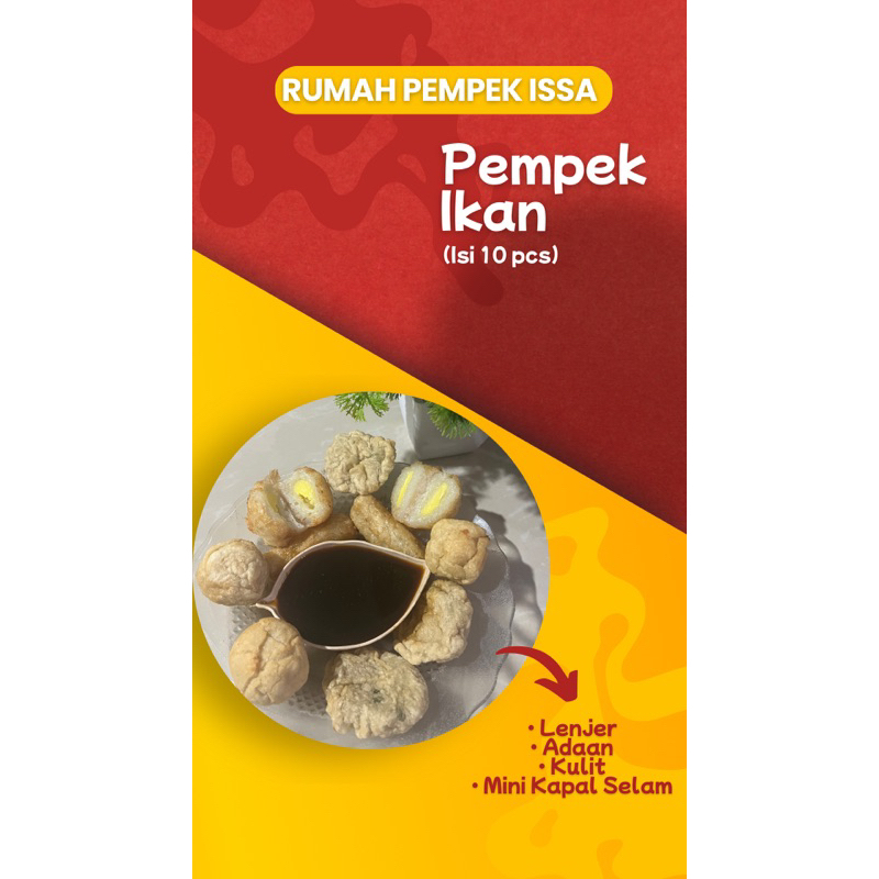 

PEMPEK IKAN ISI 10pcs LENGKAP (Mini kapal selam, Lenjer, Kulit, Adaan)