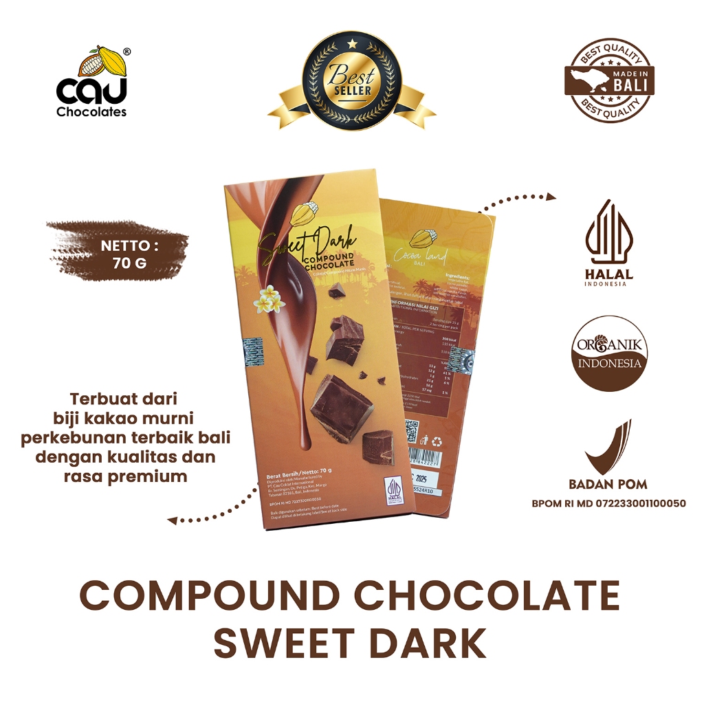 

Cocoa Land - Sweet Dark Compound Chocolate – 70 gr