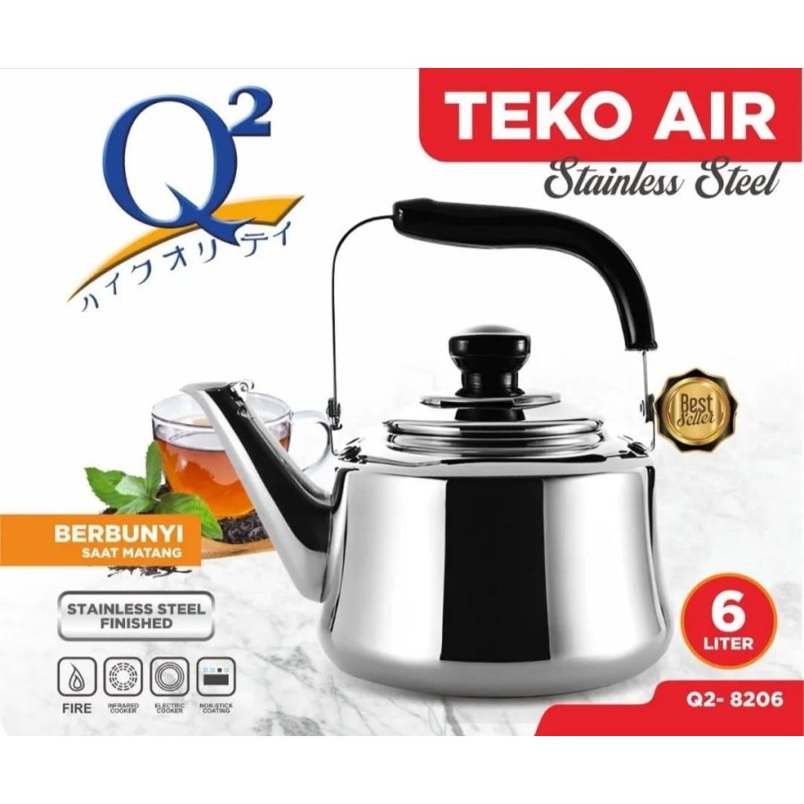 Teko Siul Stainless 6 Liter Whistling Kettle Teko Bunyi Q2-8206