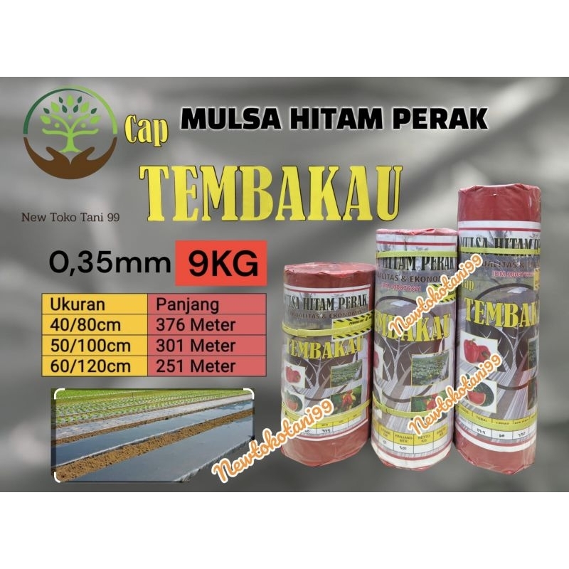 ( 9kg ) satu ROLL mulsa hitam perak cap TEM BA KAU lebar 80cm 100cm 120cm untuk penutup tanah pertan