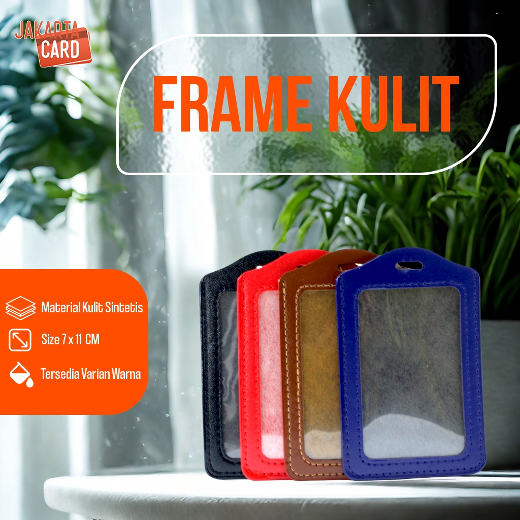 

FRAME Casing Tempat ID Card Holder KULIT Imitasi Portrait