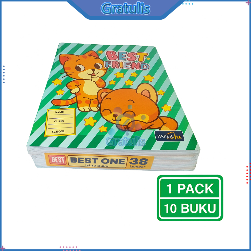 

BUKU TULIS KUARTO BEST ONE MOTIF 38 LEMBAR (1 PACK/10 BUKU) / BUKU CATATAN PENDEK / BOOK / BUKU TUGAS MURAH
