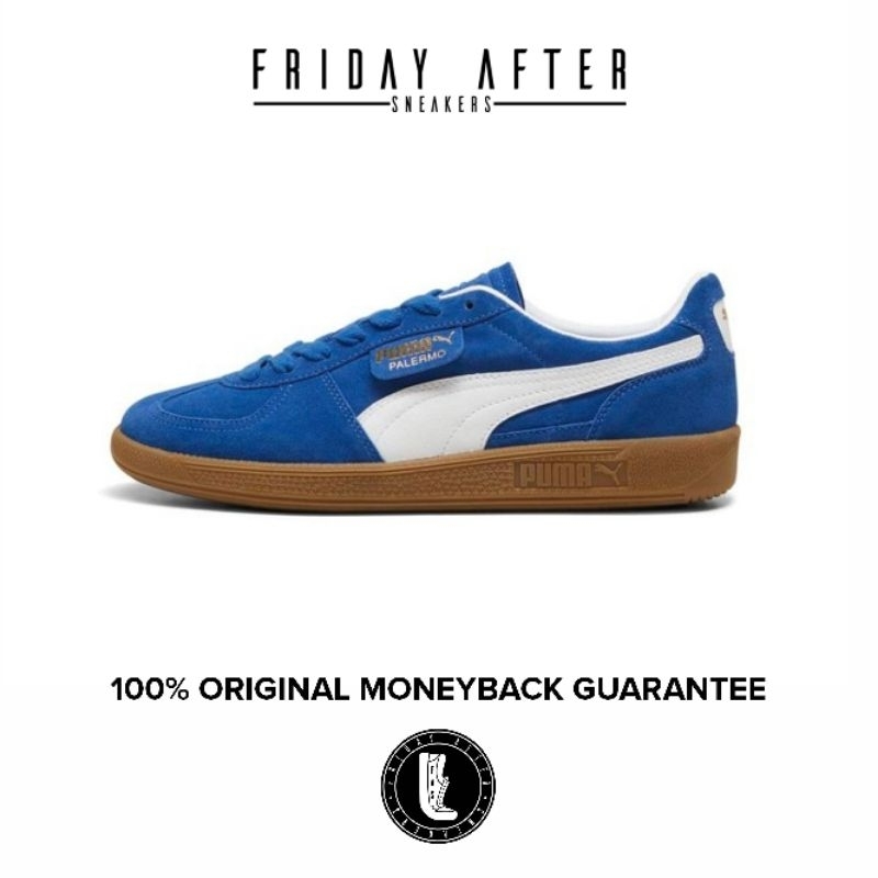 Sepatu Sneakers Pria Wanita Puma Palermo Suede Cobalt Glaze Original Resmi