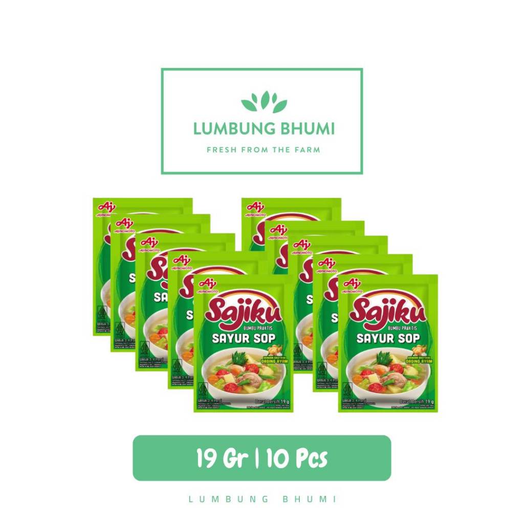 

SAJIKU Bumbu Sayur Sop 19 Gr 1 Renceng10 Pcs - Lumbung Bhumi