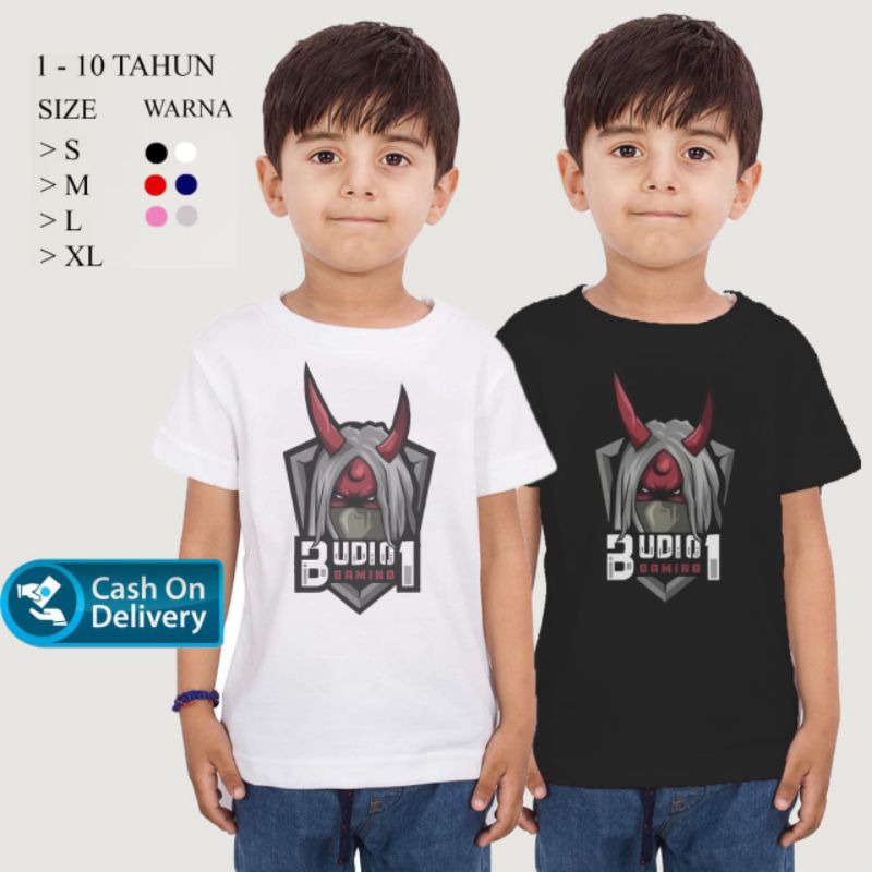 Baju Kaos Budi Gaming 01 Budi 01 Gaming Free Fire FF Anak laki-laki Perempuan Usia 2-13 Tahun