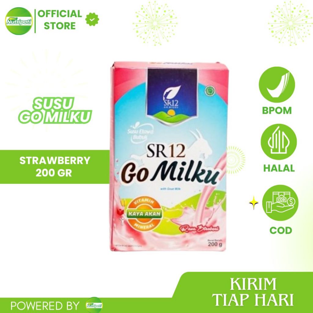 

Go Milku SR12 Strawberry Halal Susu Kambing Etawa Premium Gold Original Terlaris Promil Bumil Busui Lansia