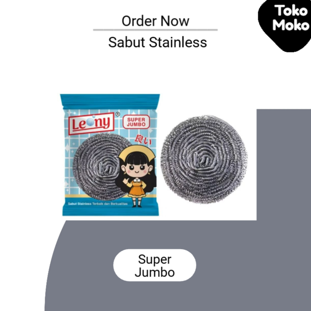 Leony Gosok Panci Super Jumbo / Kawat Cuci Piring Panci Wajan / Sabun Stainless