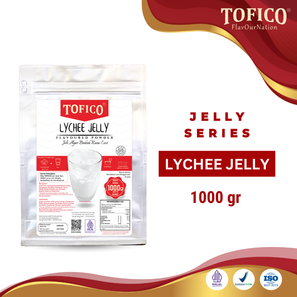 

Lychee Jelly Powder Tofico /Bubuk Minuman Jelly Rasa Lychee /Tofico Syrup Official