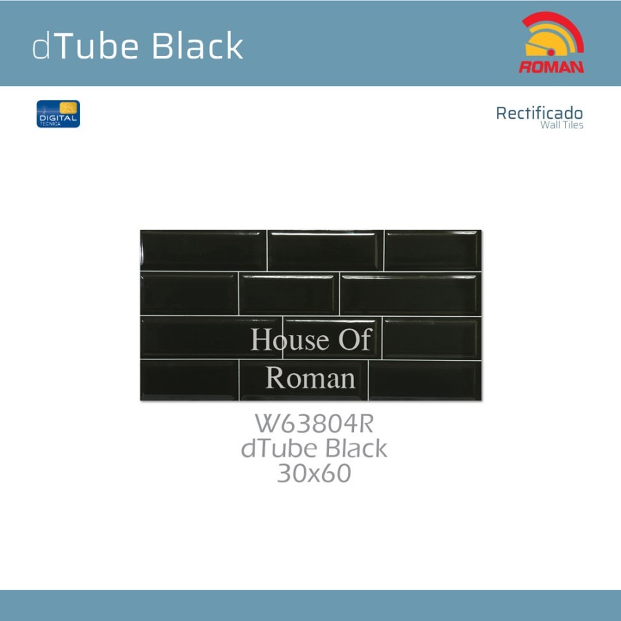 ROMAN KERAMIK dTube Black 30x60R W63804R ROMAN KERAMIK