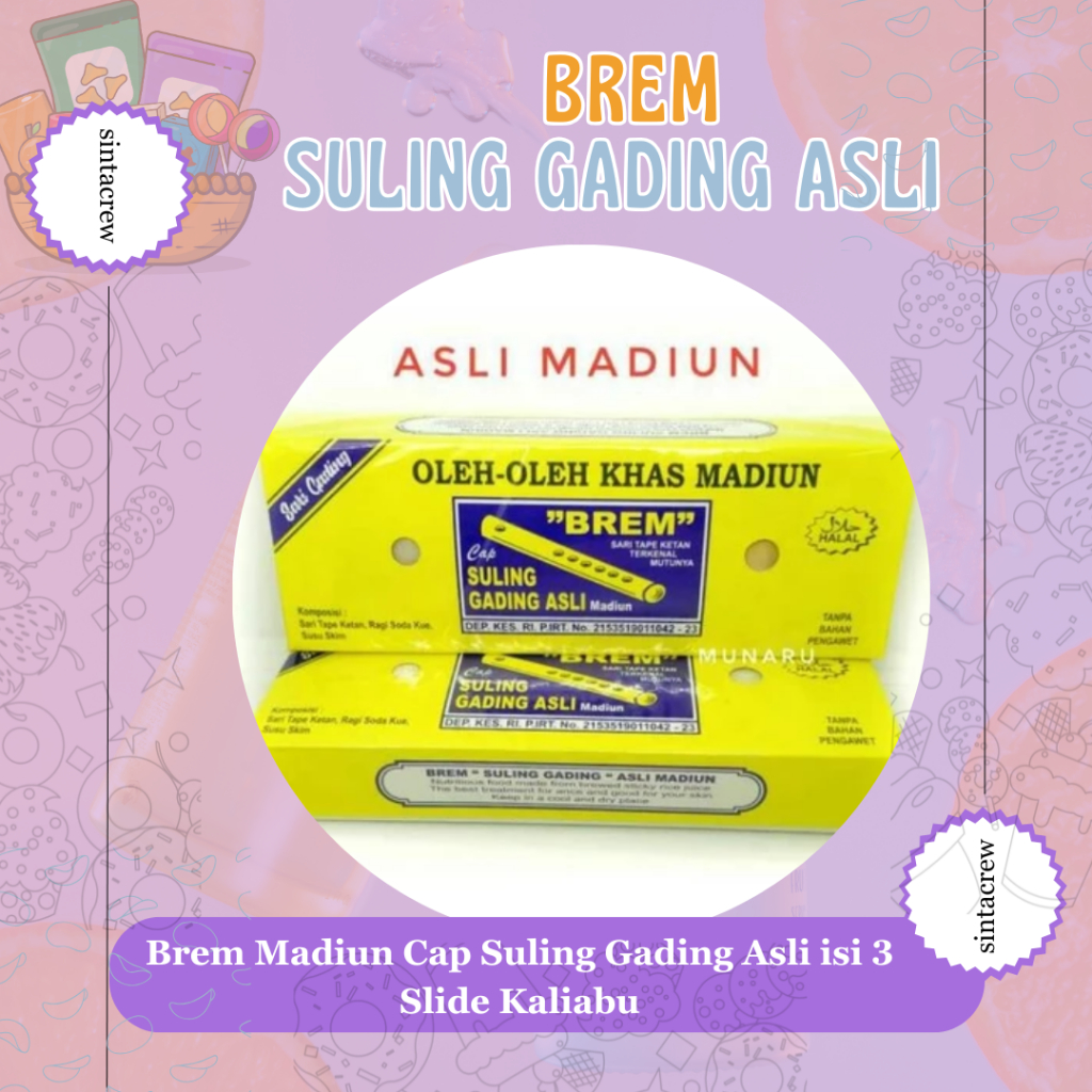 

Brem Madiun Cap Suling Gading Asli isi 3 Slide Kaliabu