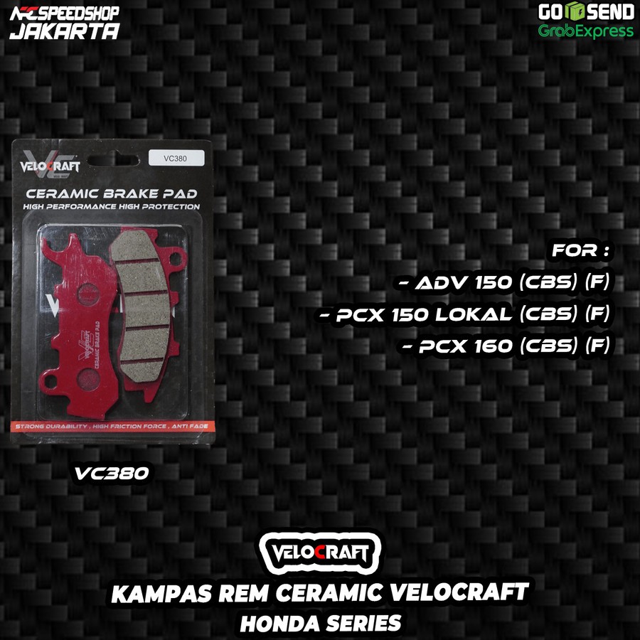 Kampas Rem VC380 Brake Pad Brakepad Depan Velocraft Ceramic Brake Pad ADV150 ADV160 PCX150 PCX160 AD