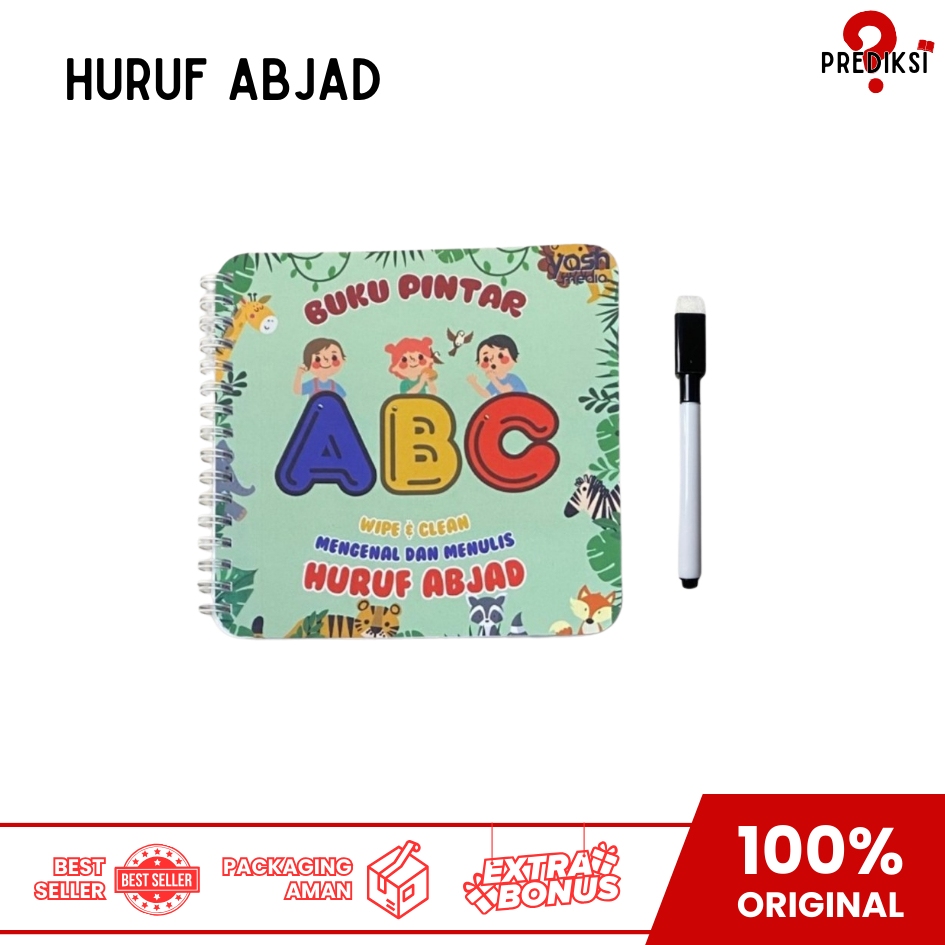 Buku Pintar Anak Wipe and Clean Huruf Abjad ABC