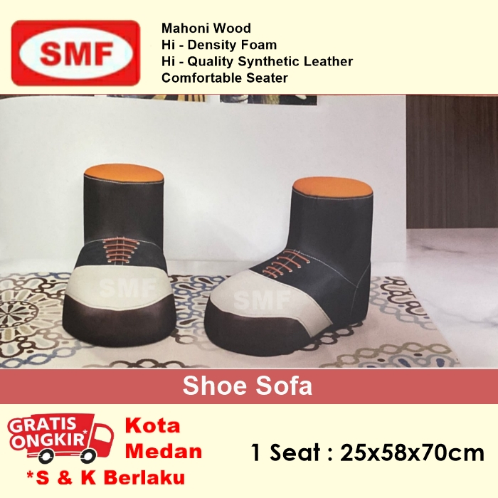 SOFA SEPATU - SOFA MODERN UNIK - SOFA MINIMALIS- SOFA SANTAI (1 SET, 2 BUAH)