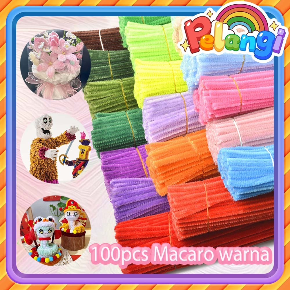100pc Twist Stick Kawat Bulu Mercy 30Cm Pipe Cleaner flower  Pastel Warna Macaron Kawat Bulu Mercy W