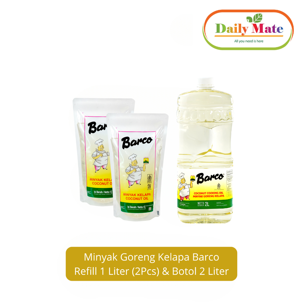 

Paket Minyak Goreng Kelapa Barco Refill 1 Liter (2Pcs) & Botol 2 Liter