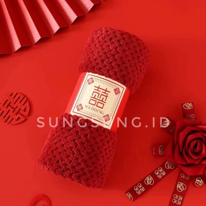 Handuk Souvenir ShuangXi / Handuk ShuangXi Chinese Wedding / Perlengkapan Sangjit (1885)