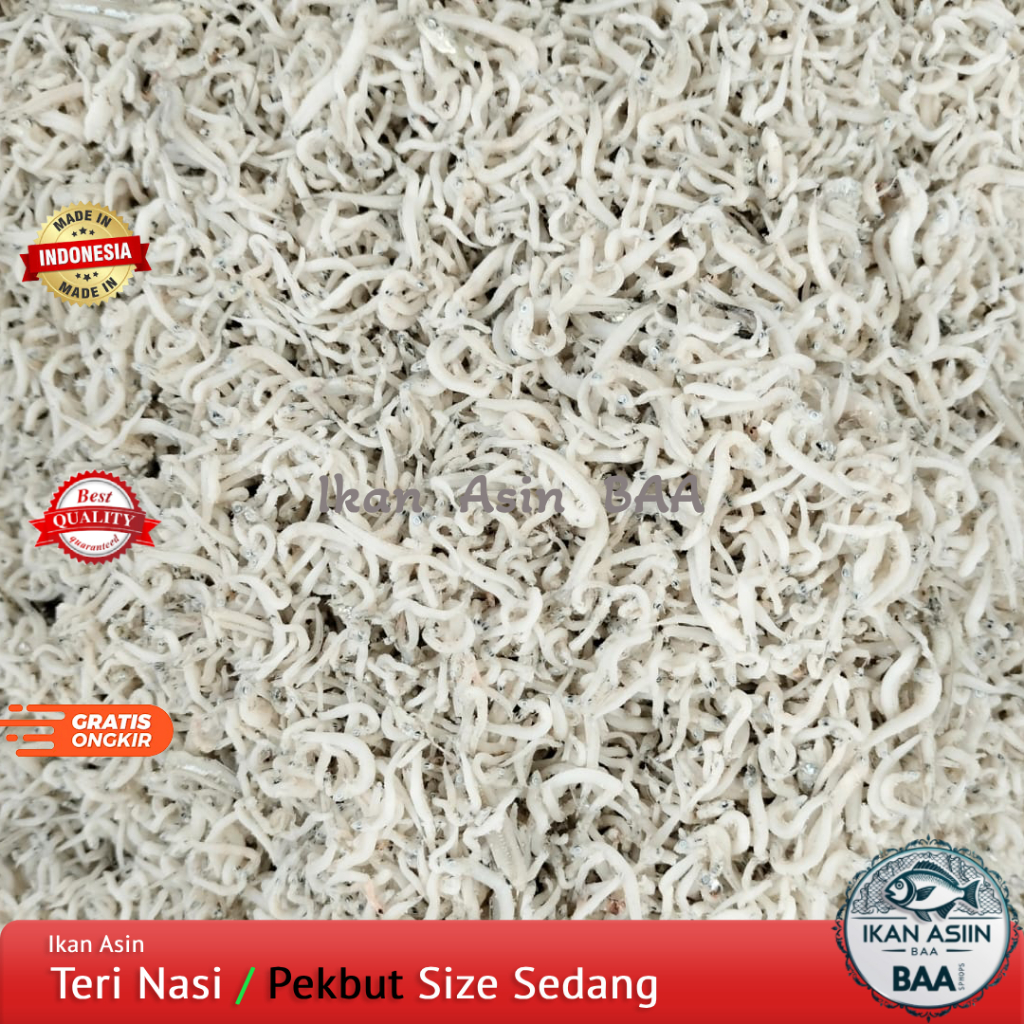

Ikan Asin Teri Nasi | Pekbut Size Sedang | Ikan Teri | Teri Asin