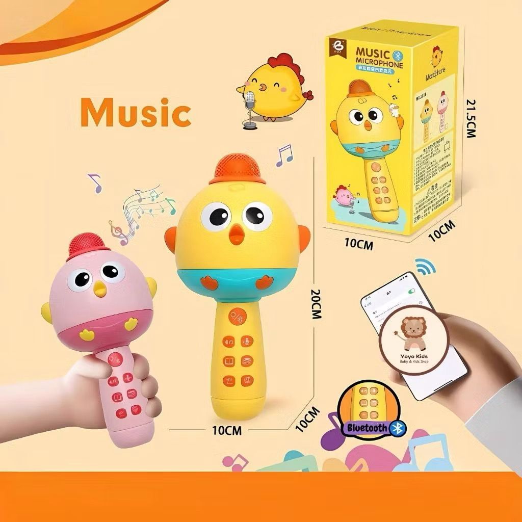 Mikrofon Nyanyi Anak, Mikrofon Bluetooth Wireless Dengan Speaker, Mainan Karaoke Anak Perempuan Bayi