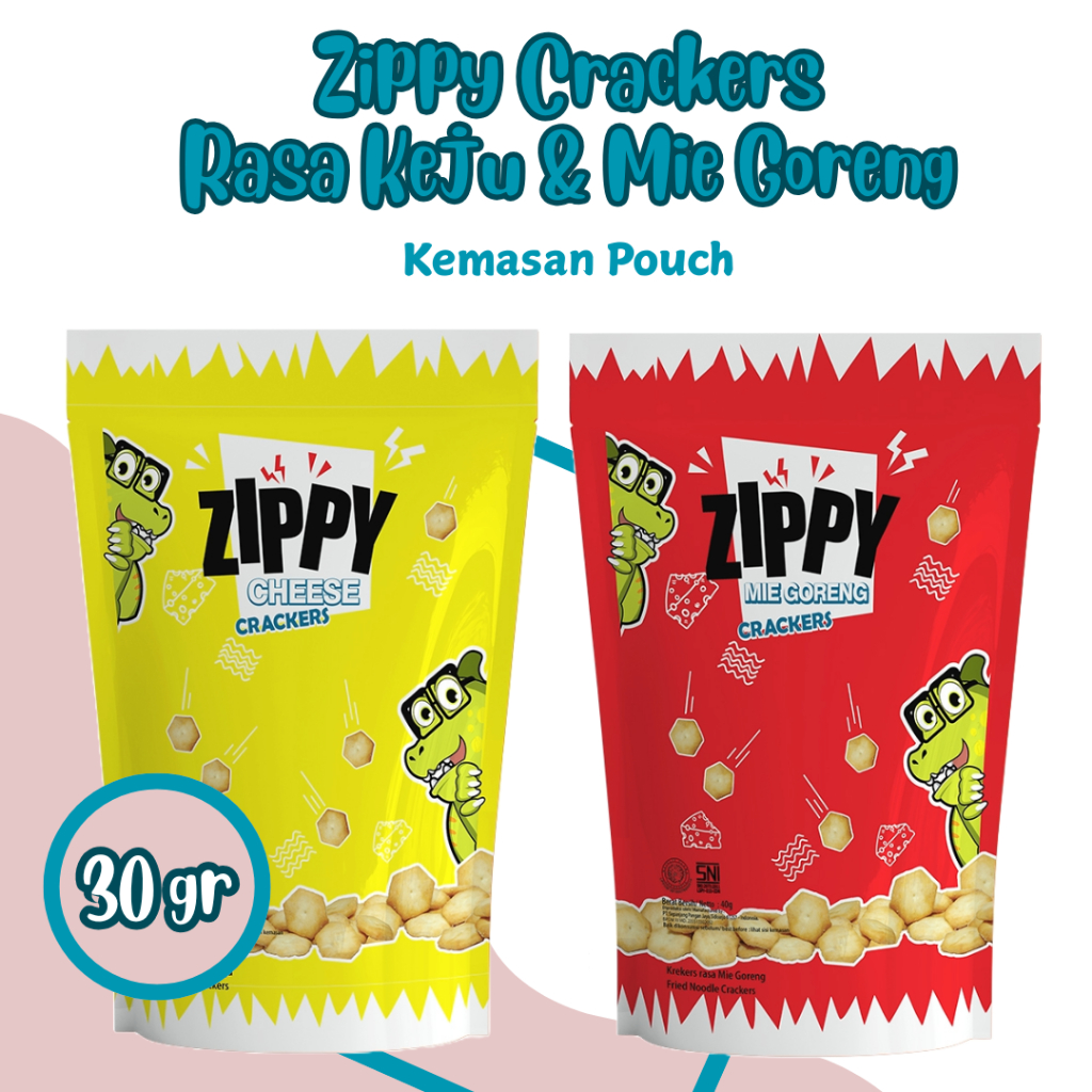 

ZIPPY CRACKERS RASA KEJU DAN MIE GORENG 30 Gr Biskuit Kemasan Pouch