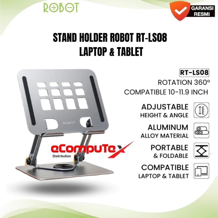 ROBOT RT-LS08 LAPTOP STAND HOLDER / ROBOT RTLS08 PORTABLE HOLDER LAPTOP LIPAT - ORIGINAL GARANSI RES