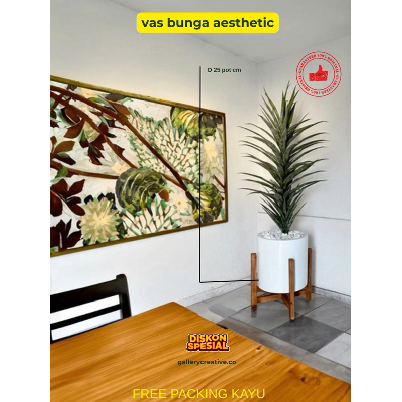 standing pot bunga sudut rumah - vas bunga besar dekorasi rumah free packing kayu GARANSI 100%