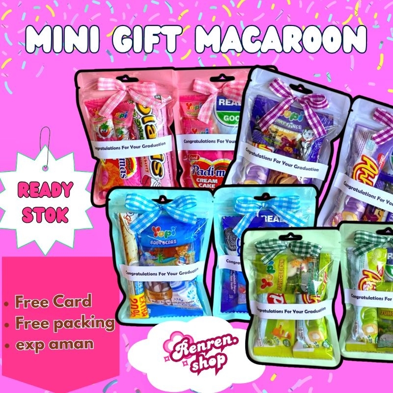 

Mini gift snack macaroon bingkisan snack ulang tahun murah