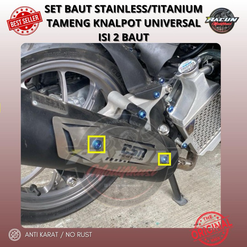 Baut tameng Knalpot Titanium(2 biji)