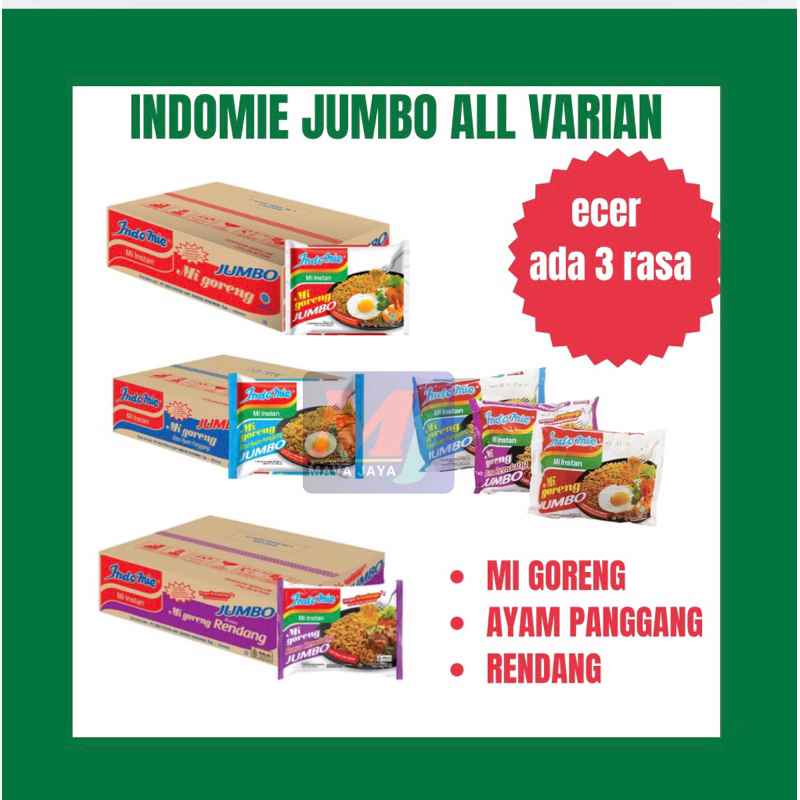 

INDOMIE JUMBO ALL VARIAN/ecer 1pcs DAN 5 pcs