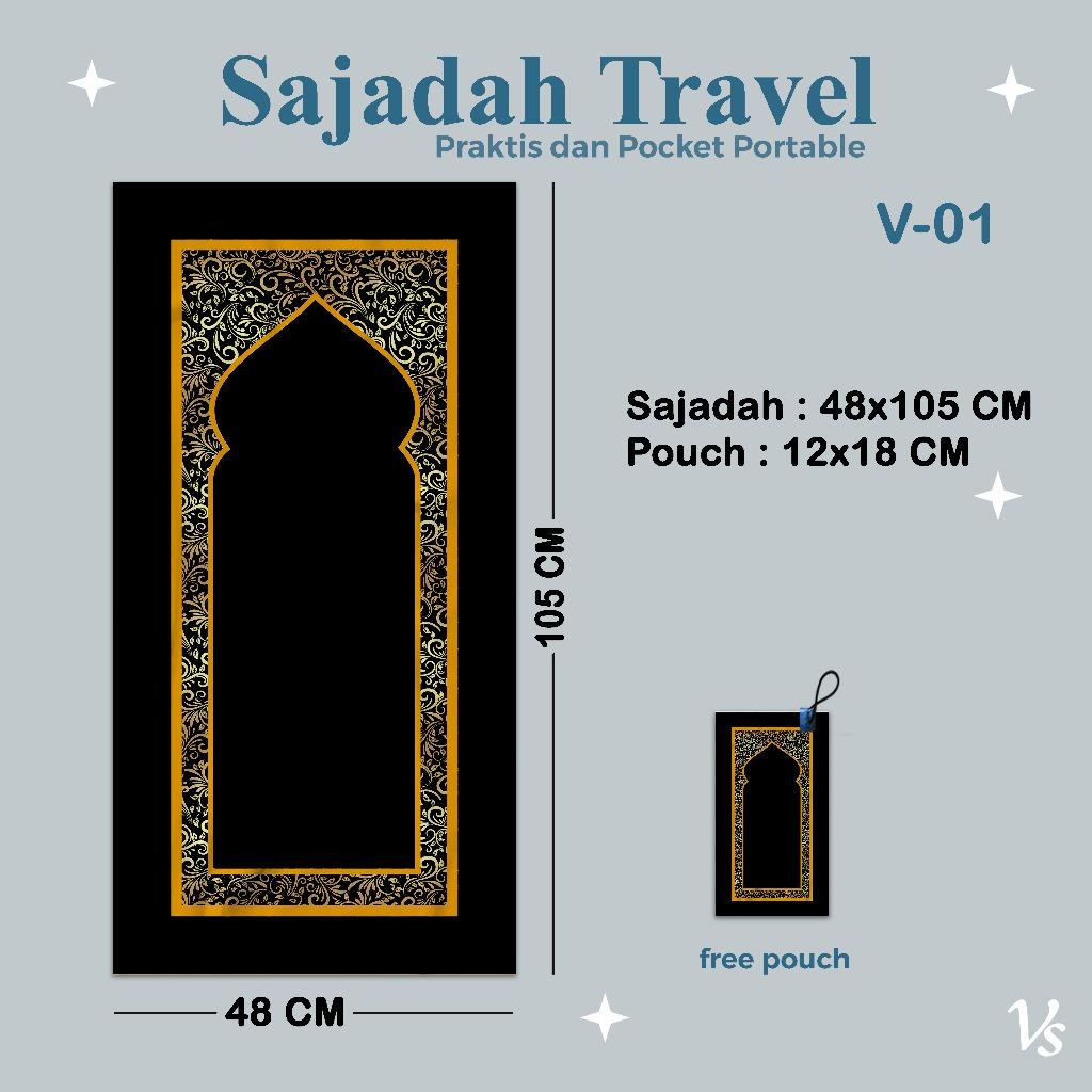 SAJADAH TRAVEL/ SAJADAH SOUVENIR TAHLILAN/SOUVENIR HAJI DAN SOUVENIR PESTA FREE POUCH