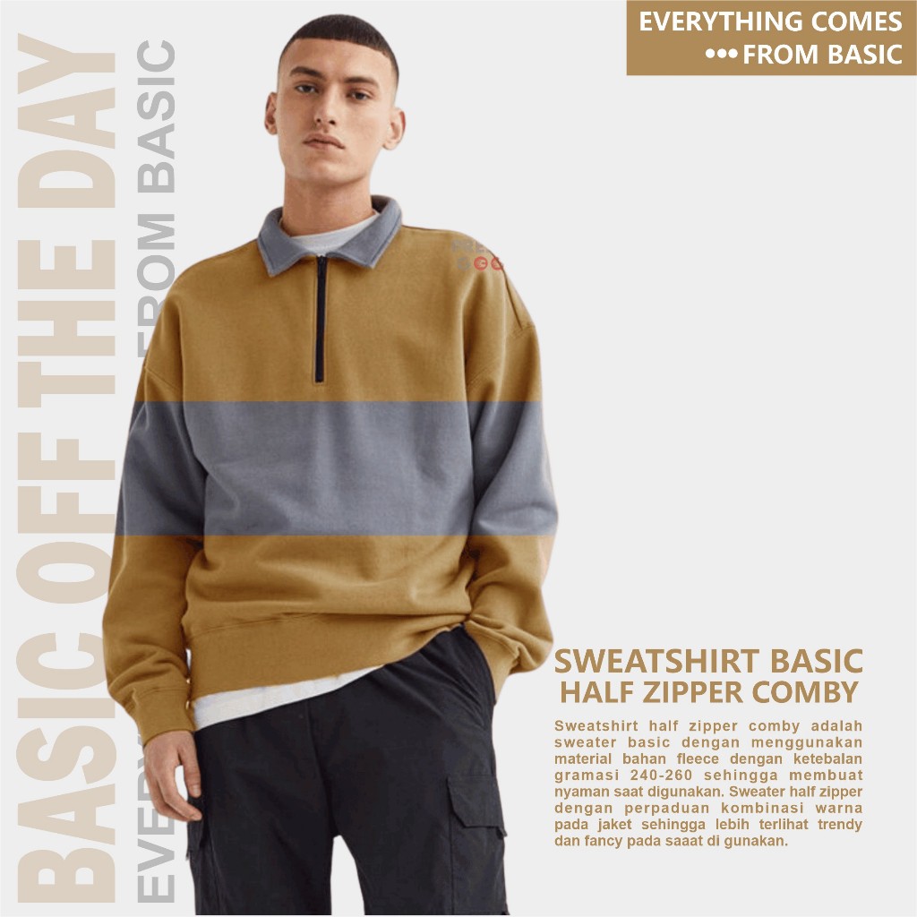 Half Zipper Pria Comby | Half Zip Sweater | Half Zipper Sweater | Sweater Half Zipper Pria