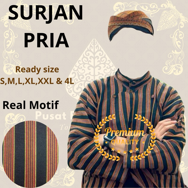 Ready Siap Kirim Baju Adat Jawa Lurik Dewasa Pria Baju Lurik Adat Jawa Dewasa  Baju Jawa Lurik Overs
