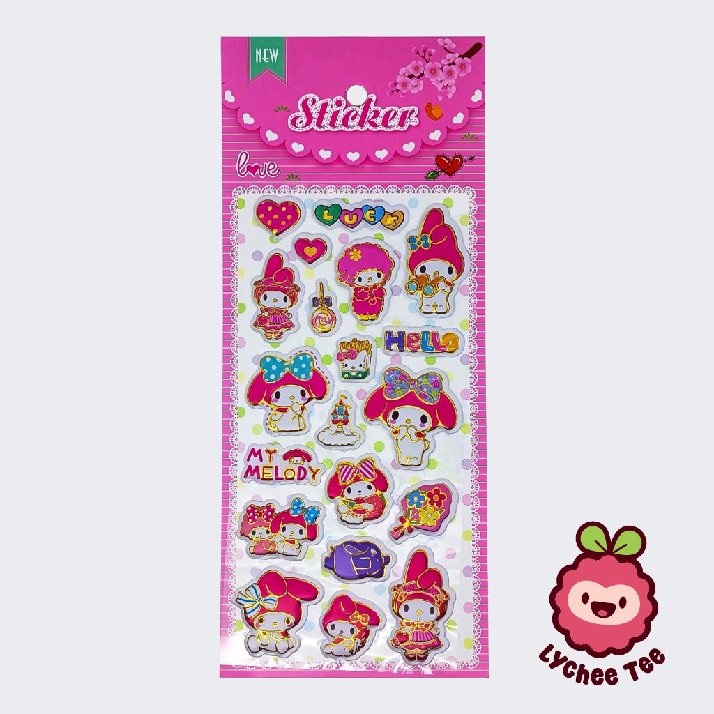 Stiker sticker timbul karakter lucu sanrio / jurnal / notebook / buku DIY