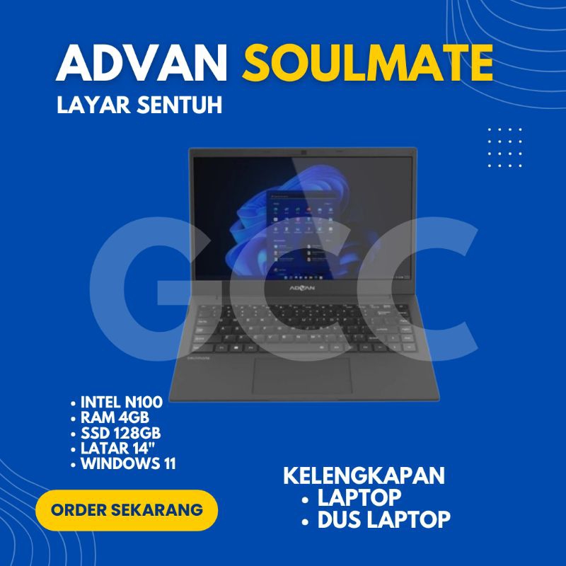 LAPTOP ADVAN N100 RAM 4GB SSD 128GB