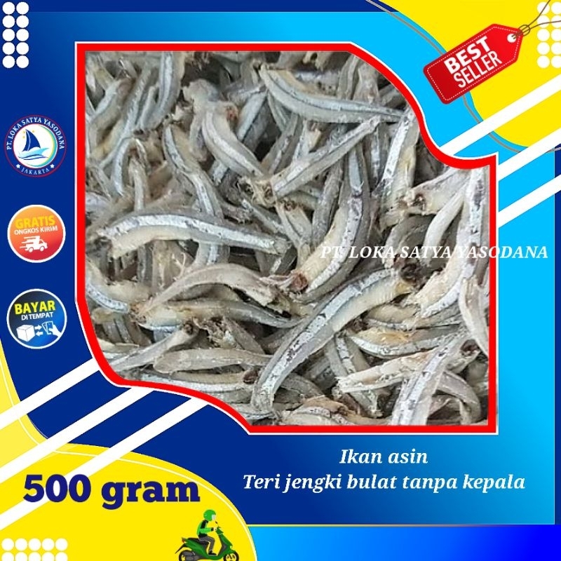 

ikan asin Teri jengki bulat tanpa kepala 500gram