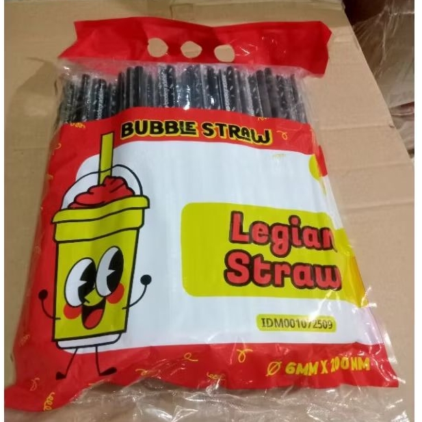 sedotan steril Hitam sedotan Pop ice