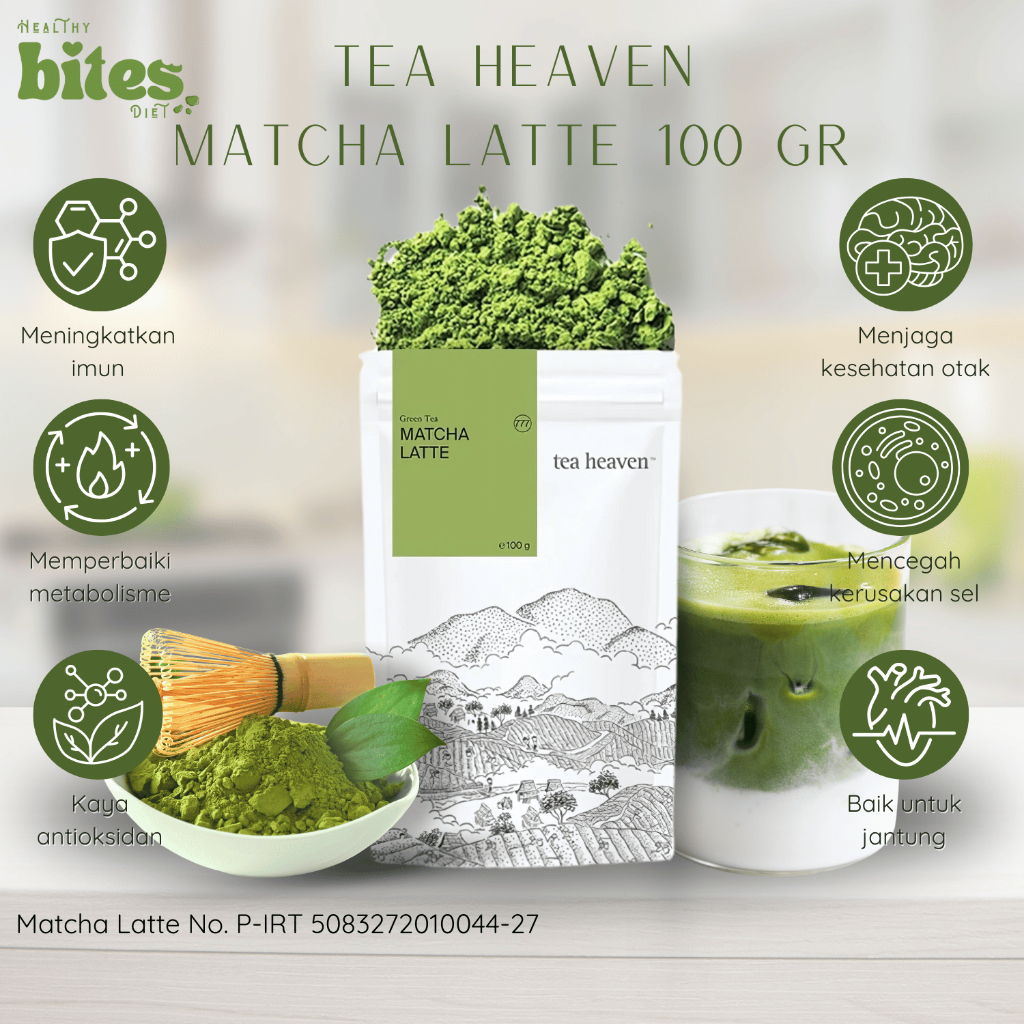 

Matcha Latte Jepang 100gr Tea Heaven Japanese Matcha Bubuk Matcha Latte Jepang Matcha Powder Premium
