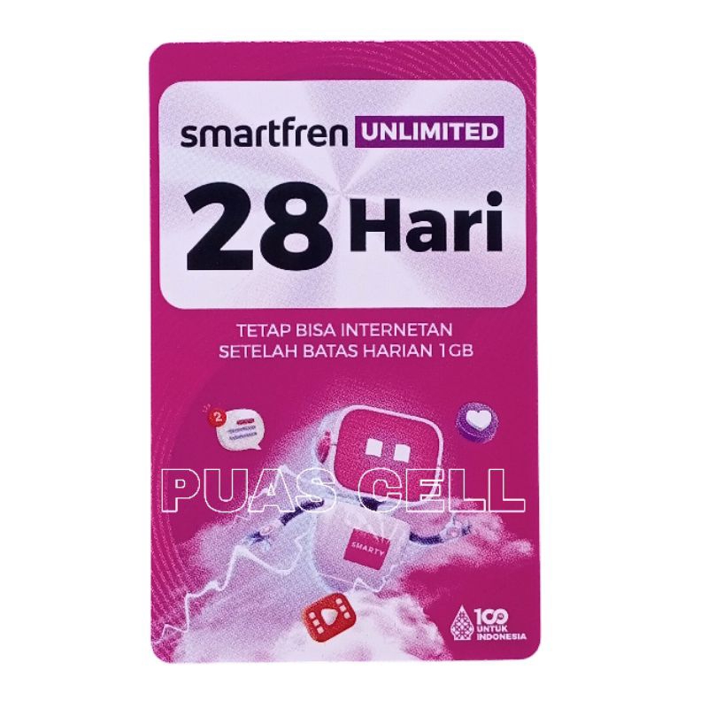 voucher smartfren unlimited 28hari fup 1gb/hari