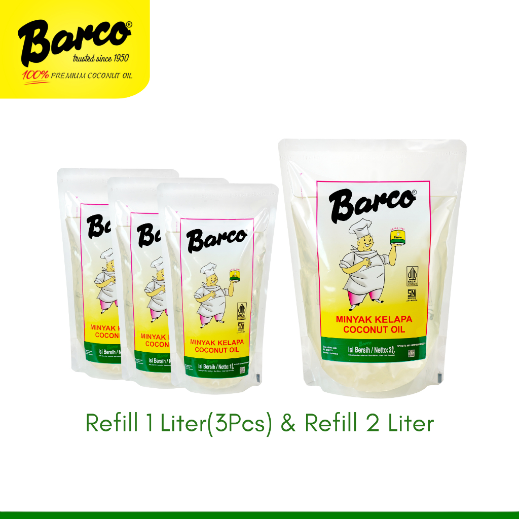 

Paket Hemat!! Minyak Goreng Barco Refill 1 Liter (3Pcs) & Refill 2 Liter