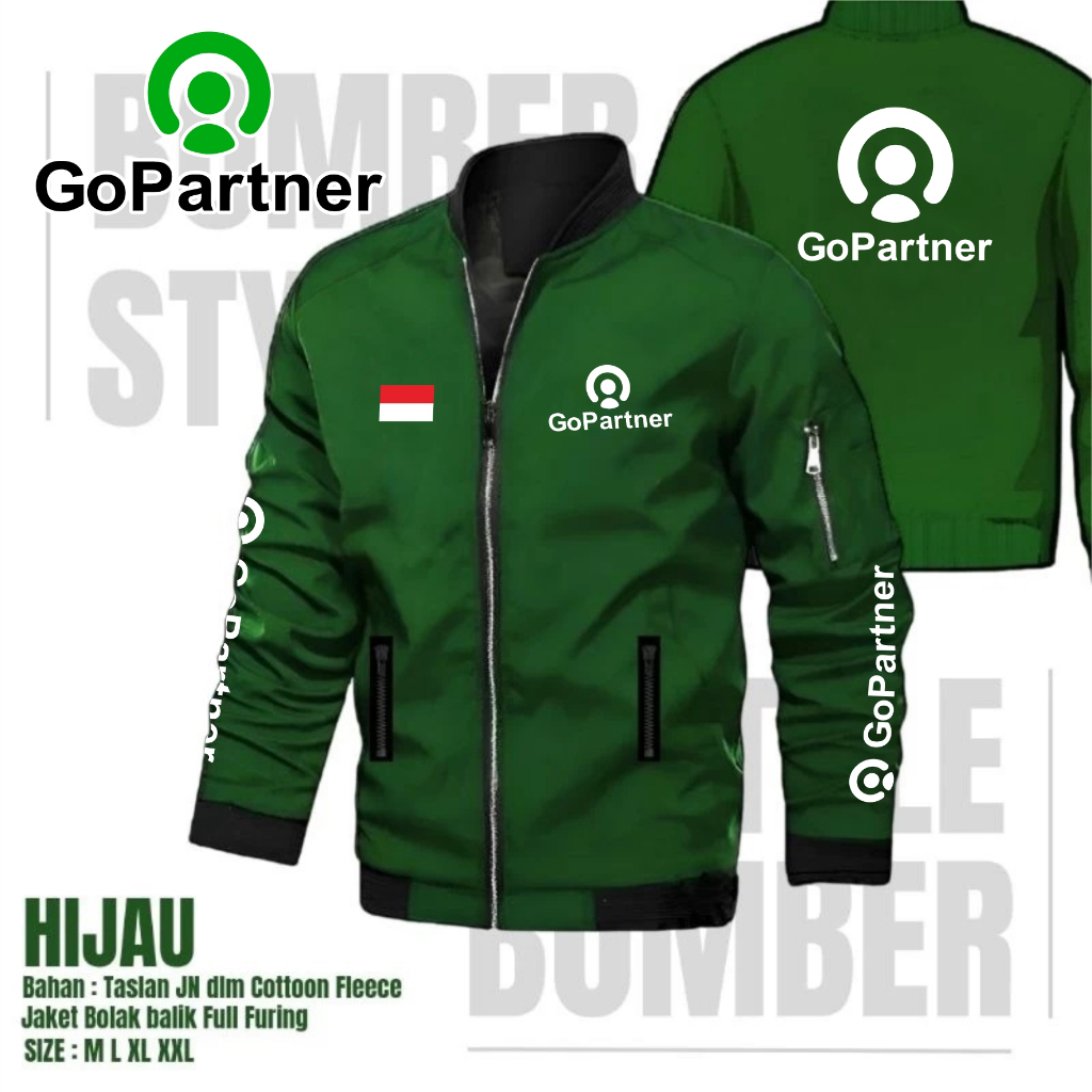 JAKET GOPARTNER TERBARU / JAKET BOLAK BALIK / JAKET BOMBER / JAKET PRIA WANITA