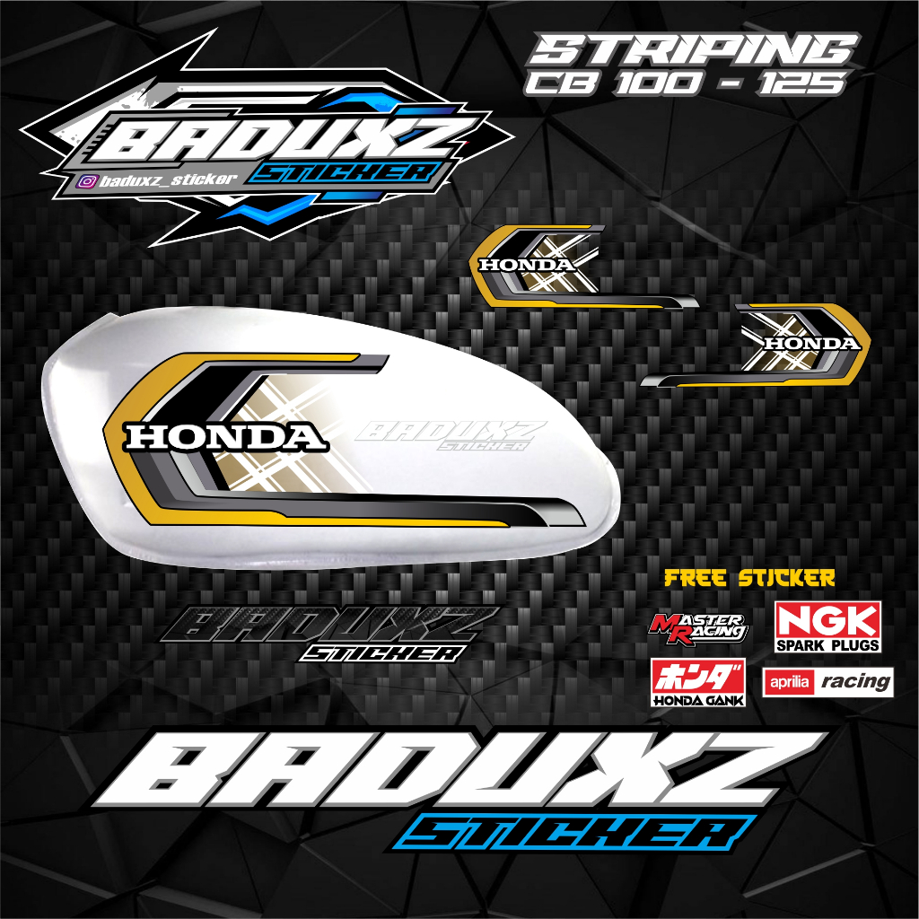 Striping Variasi CB AirbrushStriping List CB 100 Stiker Airbrush Motif Dhimas Mocil Striping CB 125 