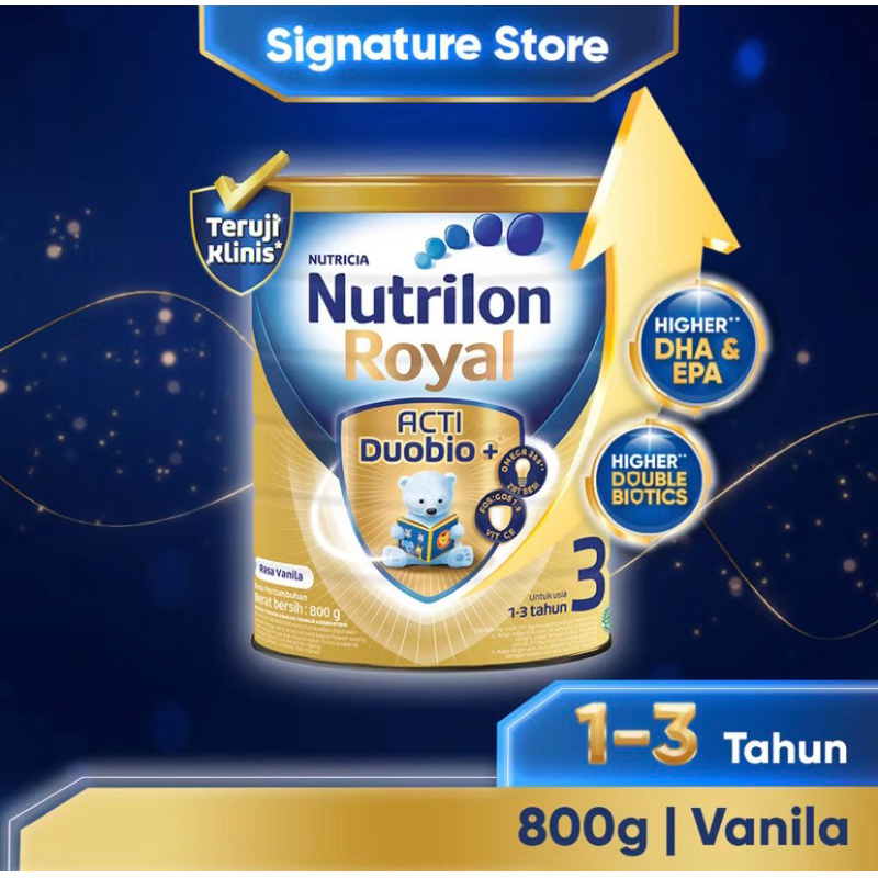 

NUTRILON ROYAL 3 (1-3TAHUN) RASA VANILA SUSU PERTUMBUHAN 800gr