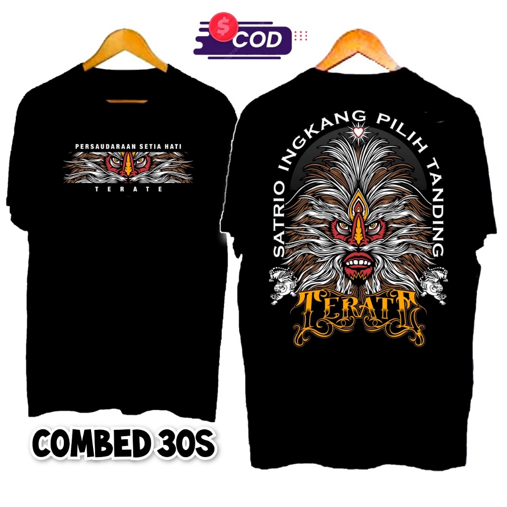 Kaos PSHT Terbaru Distro Motif Ganongan - Baju SH Terate Keren -  Atasan Pria Simpel
