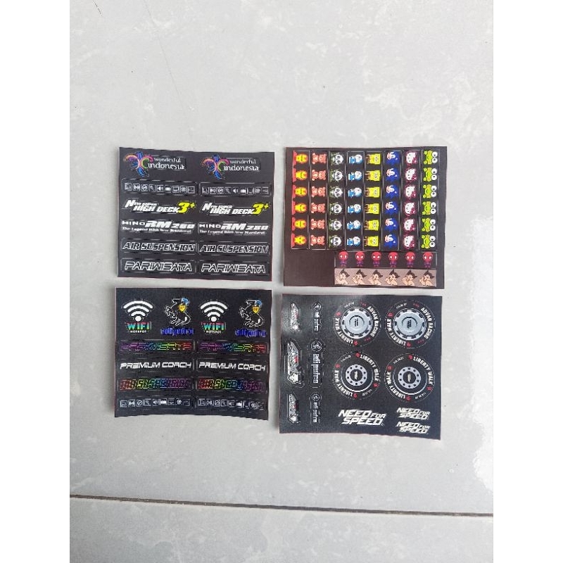 Stiker aksesoris miniatur bus plastik jb3 dan jb5