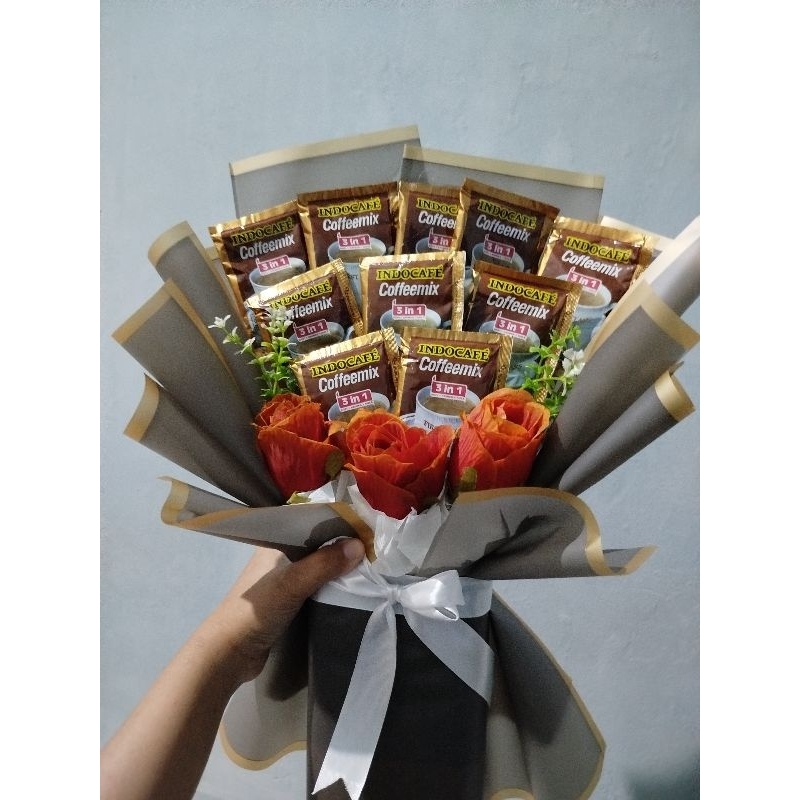 

COFFE bucket bouquet indocafe (hadiah cowo-graduation-wisuda-anniversarry)