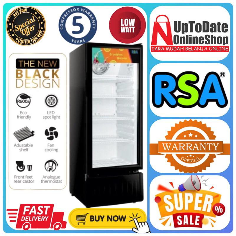 SHOWCASE / LEMARI PENDINGIN RSA AGATE240 AGATE 240 AGATE-240 SUPER COOLING SUPER LOW WATT COOLER RSA