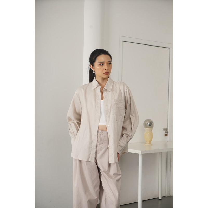 Sunny Shirt | Jeans Longsleeve Oversize | Kemeja wanita blouse