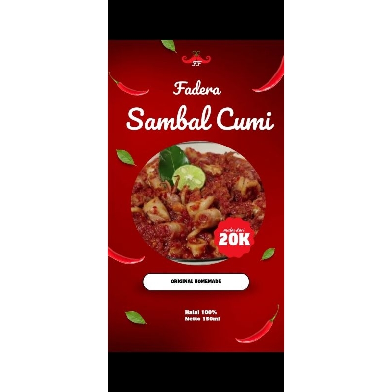 

SAMBAL CUMI by FADERA 150ml pedas gurih manis ORIGINAL homemade