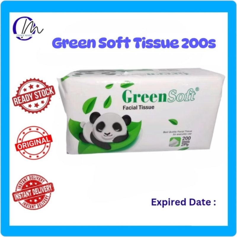GREEN SOFT FACIAL TISSUE 200 SHEET