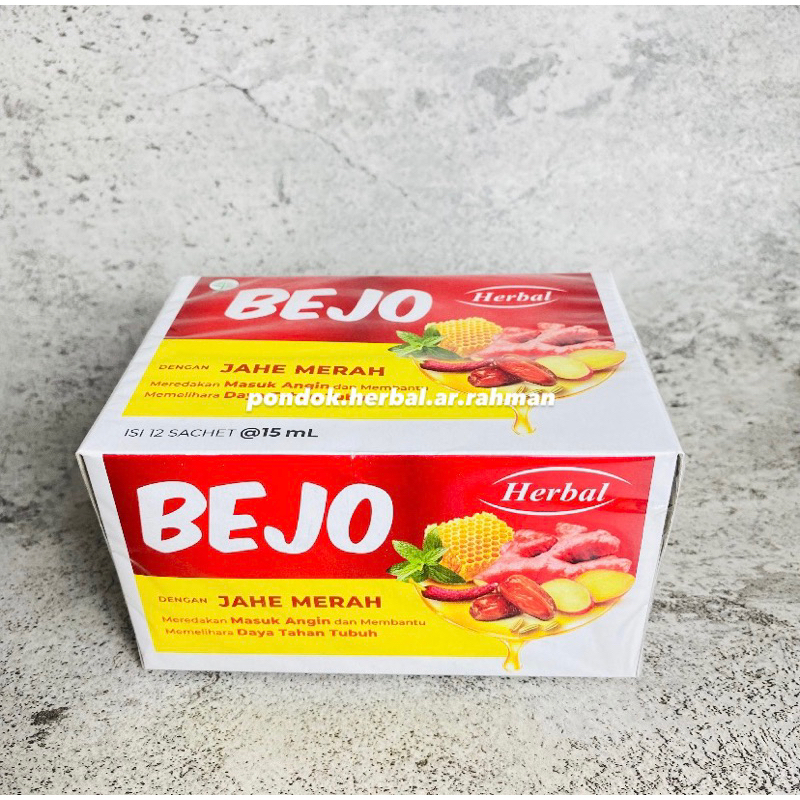 

BEJO JAHE MERAH 1 Box Isi 12 sachet @15ml/Bejo Jahe Merah Masuk Angin Bintang Toedjoe