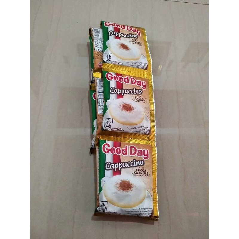 

Good Day Cappucino 25gr, 1 renceng isi 10 sachet